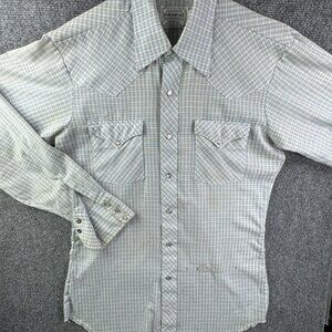 H Bar C California Ranchwear Shirt Men's 15.5 34 Pearl Snap Colorful Check **